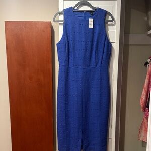 Ann Taylor Cobalt Blue Sleeveless Midi Dress